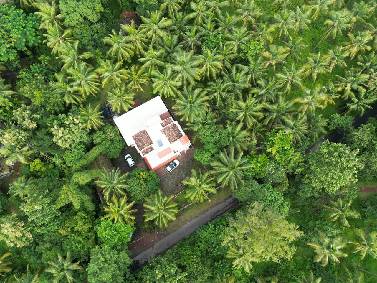 Garden path at private farmhouse homestay